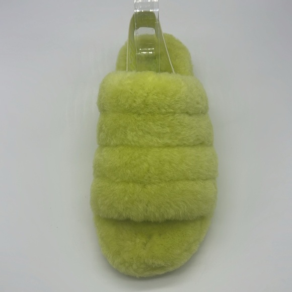 UGG - Fluff Yeah Sli In Lime Green Open Toe Slip On Ankle Strap Sandal Size 8 - Picture 10 of 14